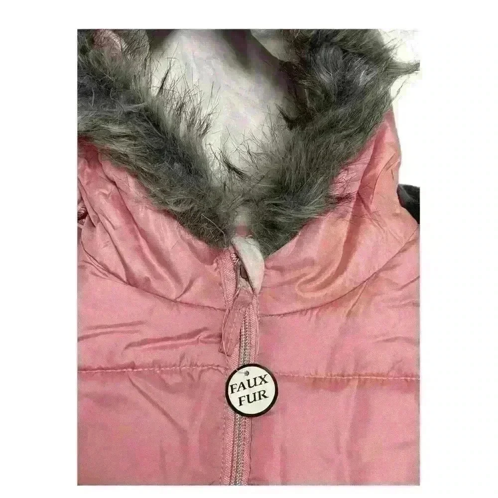 S Rothschild & CO Big Girls Solid Quilted Puffer Jacket and Scarf Set M 10/12